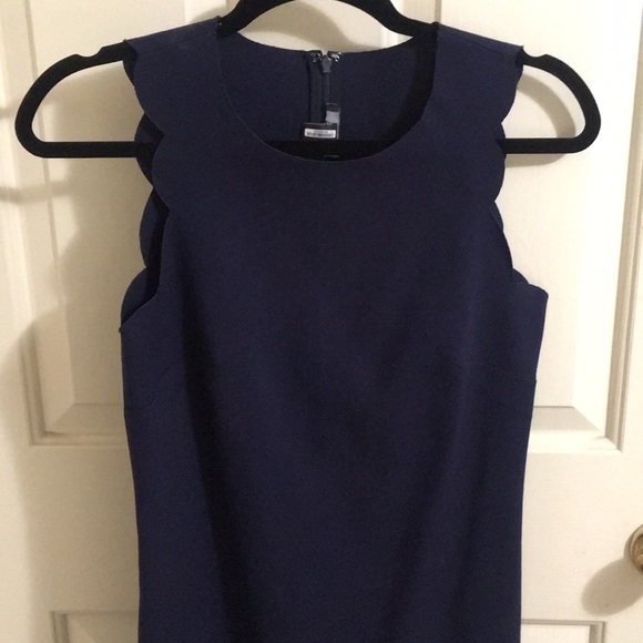 Jcrew Navy Scalloped Dress - Picture 7 of 16